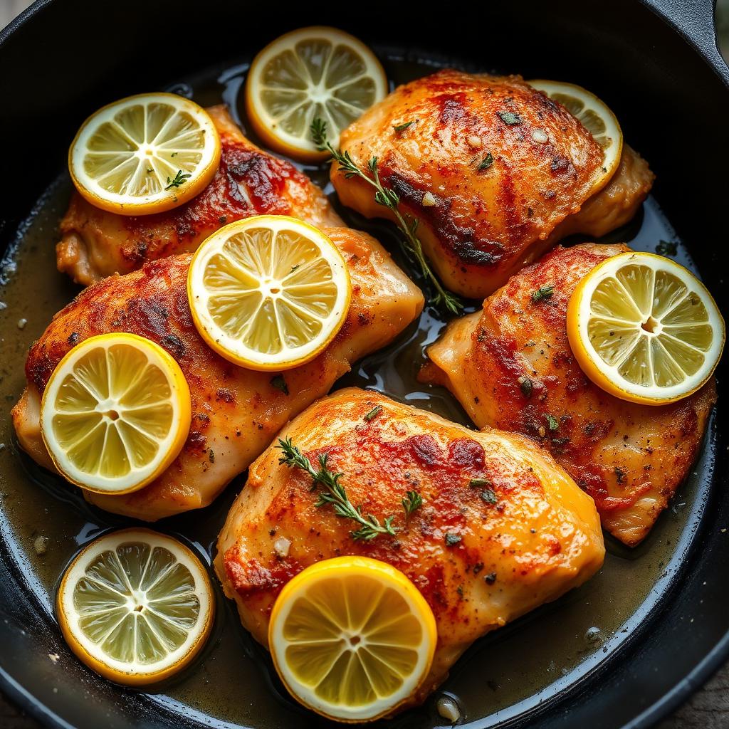 One-Pan Crispy Lemon Chicken Thighs