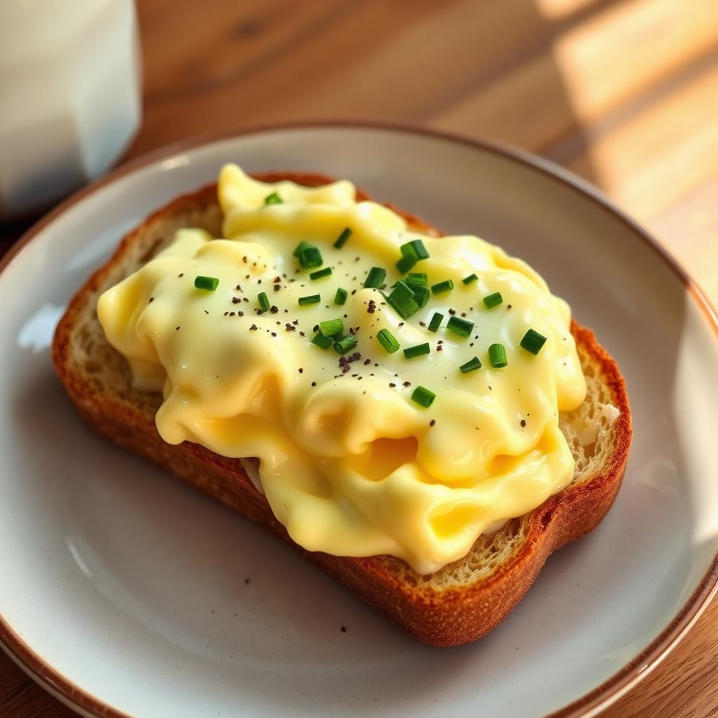 Perfect Soft Scrambled Eggs on Toast
